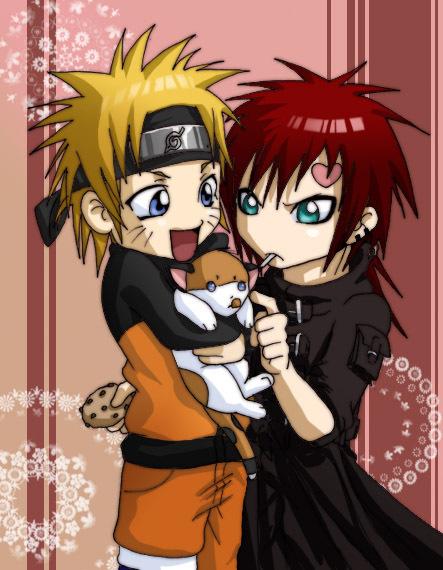 Naruto and Gaara and a kitten